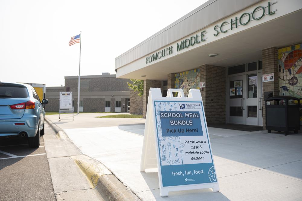 Plymouth Middle School meal pickup