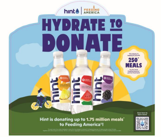 Hint Hydrate to Donate campaign graphic