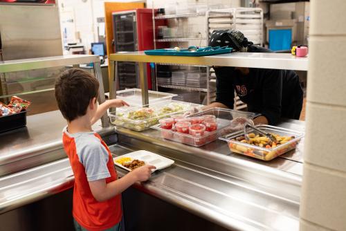 Boy at School Lunch