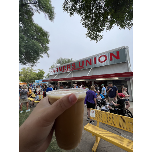 Maple Cream Nitro Cold Press outside the Minnesota Farmers Union