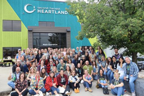 Group photo outside of Second Harvest Heartland