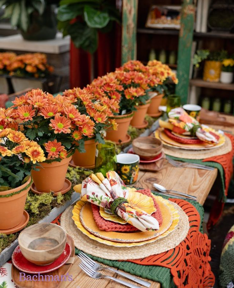 A holiday table display